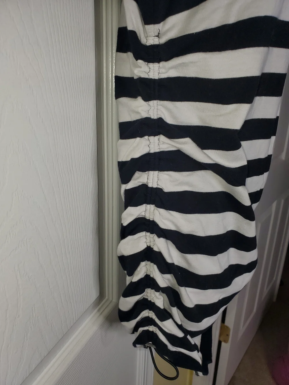 🖤 Michael Kors Black & White Striped Ruched Tank Top | Size L
